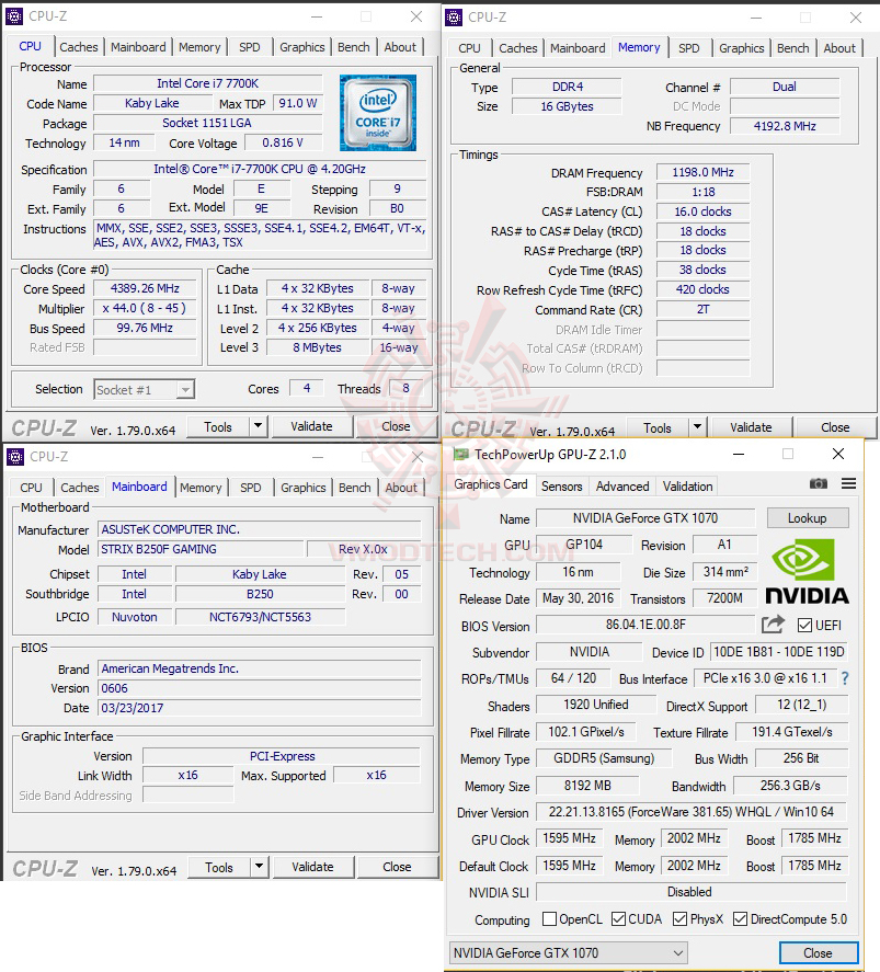 cpuid ASUS ROG STRIX B250F GAMING REVIEW