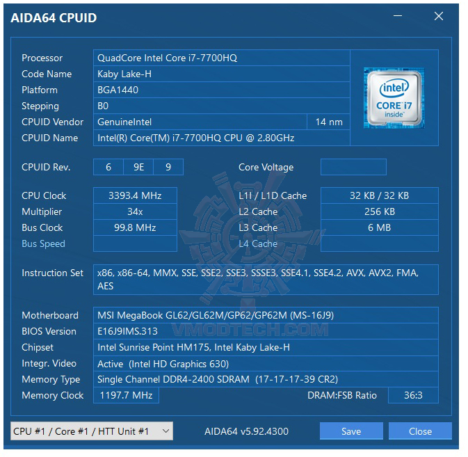 aida64 MSI GE62 7RE Camo Squad Limited Edition Review