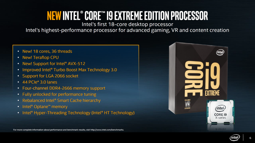 intel core x x299 5 1030x579 อินเทลเปิดเผยสเปคของ Intel Core i9 “Skylake X” 4รุ่นได้แก่ Core i9 7980XE 2.6 GHz, Core i9 7960X 2.8 GHz, Core i9 7940X 3.1 GHz และ Core i9 7920X 2.9 GHz อย่างเป็นทางการ