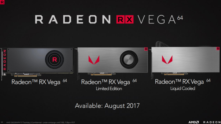 amd radeon rx vega 64 family 740x416 เปิดตัวเป็นทางการการ์ดจอ AMD Radeon RX Vega 64, RX Vega 56, RX Vega Nano พร้อมสเปคการทำงานอย่างละเอียด