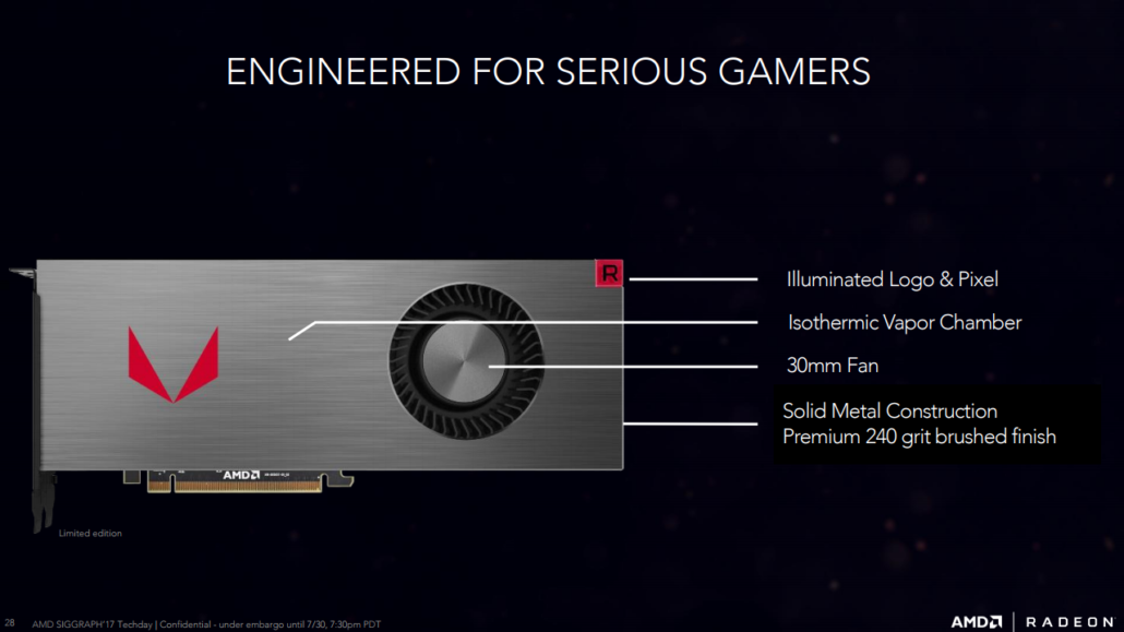 amd radeon rx vega 64 limited edition gpu 1030x579 เปิดตัวเป็นทางการการ์ดจอ AMD Radeon RX Vega 64, RX Vega 56, RX Vega Nano พร้อมสเปคการทำงานอย่างละเอียด