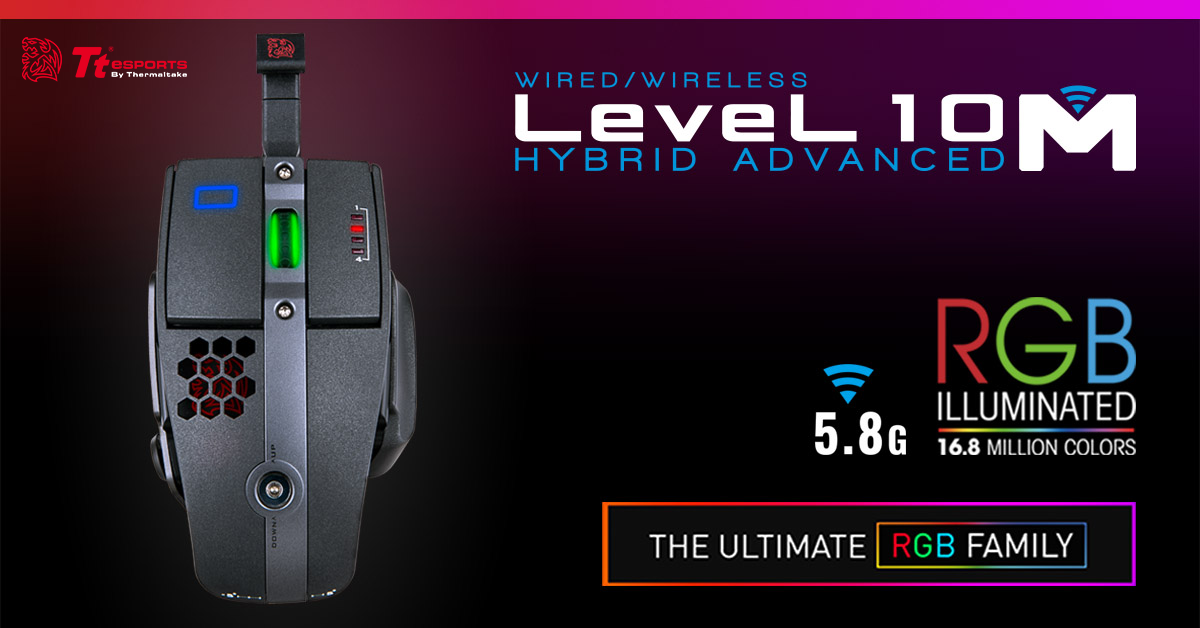 level 10m hybrid pr 1200x628 en Thermaltake เปิดตัวเม้าส์เกมส์มิ่งรุ่นใหม่ล่าสุด Tt eSPORTS Level 10 M Hybrid Advanced Wired/Wireless Gaming Mouse 