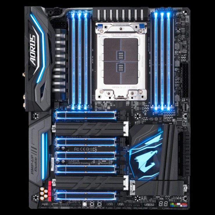 gigabyte x399 aorus gaming 7 6 740x740 Gigabyte X399 AOURS Gaming 7 รุ่นใหม่ล่าสุดตัวแรงรองรับซีพียู AMD Ryzen Threadripper TR4 