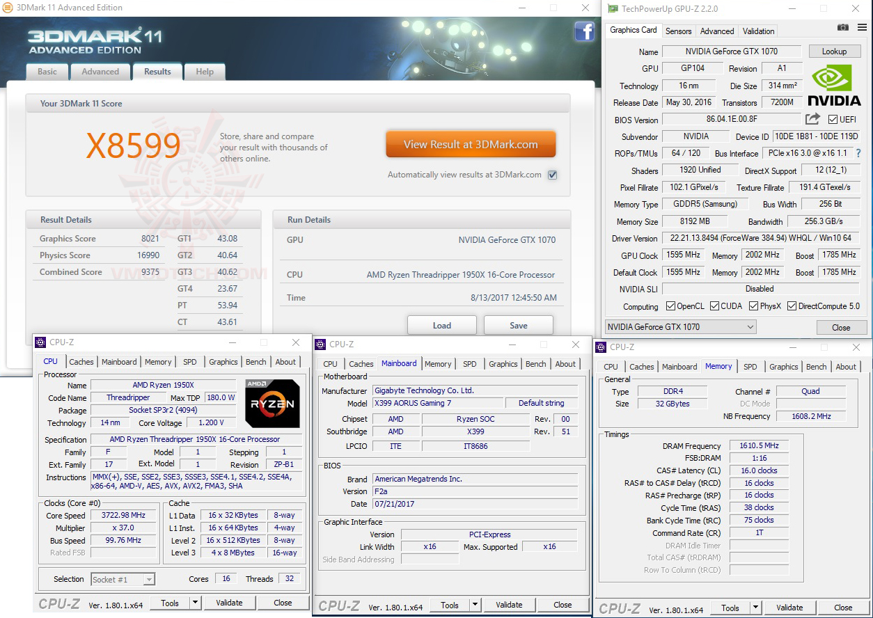 11x AMD Ryzen Threadripper 1950X Review 