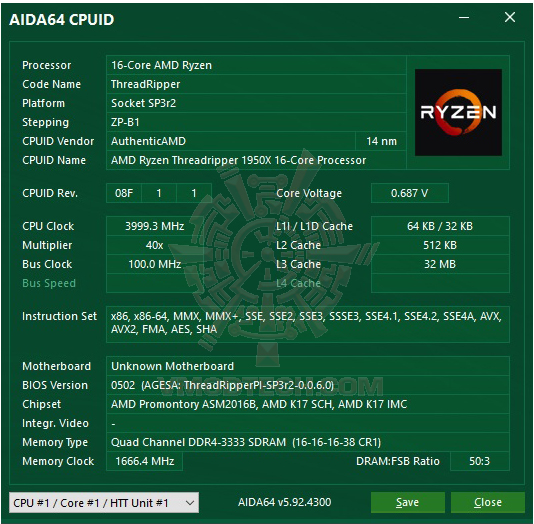 aida64 ASUS X399 ROG ZENITH EXTREME REVIEW