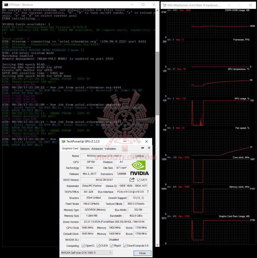 mining1 mining1 Zotac GeForce GTX 1080 Ti amp! Extreme edition Review