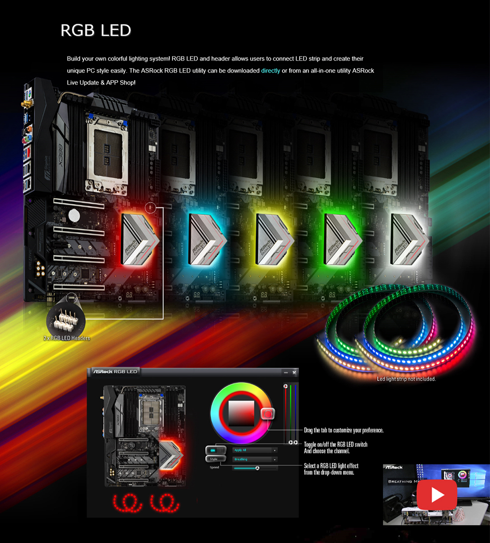 rgb ASRock Fatal1ty X399 Professional Gaming Review
