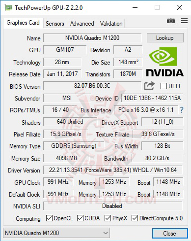 gpuz MSI WE62 7RI Workstation Review