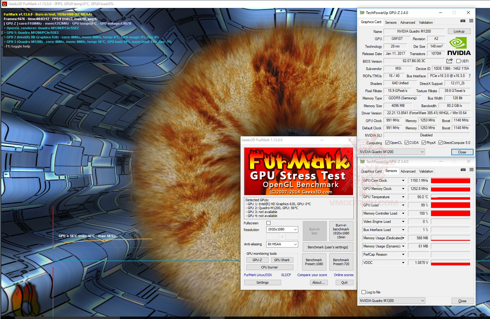 furmark cool MSI WE62 7RI Workstation Review