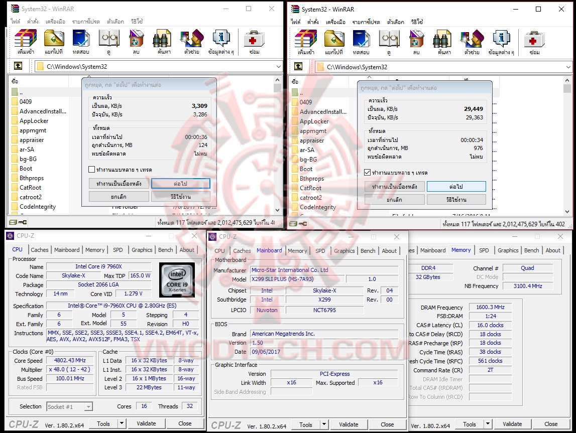 winrar winrar MSI X299 SLI PLUS With Intel Core i9 7960X Review
