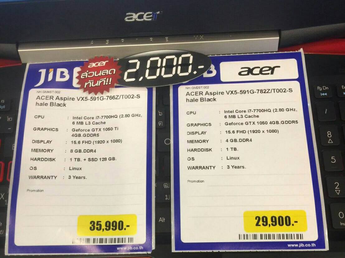 22118001 10211276755849624 996862358 o โปรโมชั่นพิเศษ Acer Aspire VX5 ลดราคาเพิ่มจากป้าย อีก 2,000 THB ทุกที่ลดราคาทุกร้านทั่วไทย