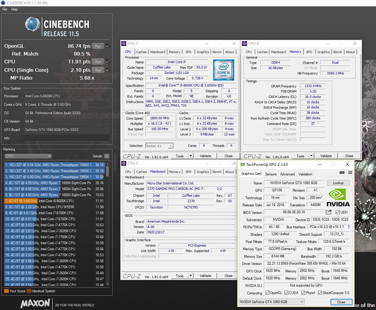 c11 INTEL CORE I5 8600K PROCESSOR REVIEW