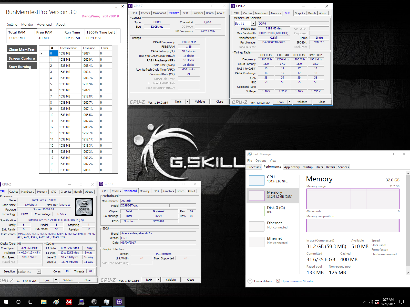 02_test_result 02 test result G.SKILL เปิดตัวแรม RIPJAW รุ่นใหม่ล่าสุด DDR4 3800MHz 32GB (4x8GB) SO DIMM Memory Kit สำหรับเมนบอร์ด Mini ITX Motherboard