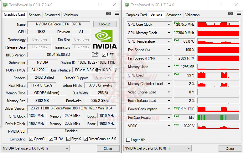 gpuz maxx GALAX GTX 1070 Ti EX SNPR WHITE REVIEW 