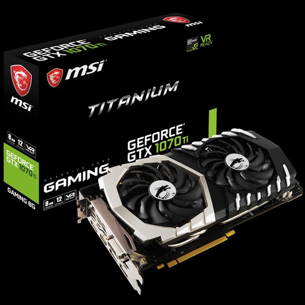 2 MSI เปิดตัวกราฟฟิกการ์ดซีรีย์ GEFORCE GTX 1070 TI รุ่มใหม่ 3รุ่น MSI GeForce GTX 1070 Ti Titanium 8G   GTX 1070 Ti GAMING 8G และ GTX 1070 Ti DUKE 8G ที่มาพร้อมกับชุดระบายความร้อนที่ได้รับการออกแบบมาเป็นพิเศษ