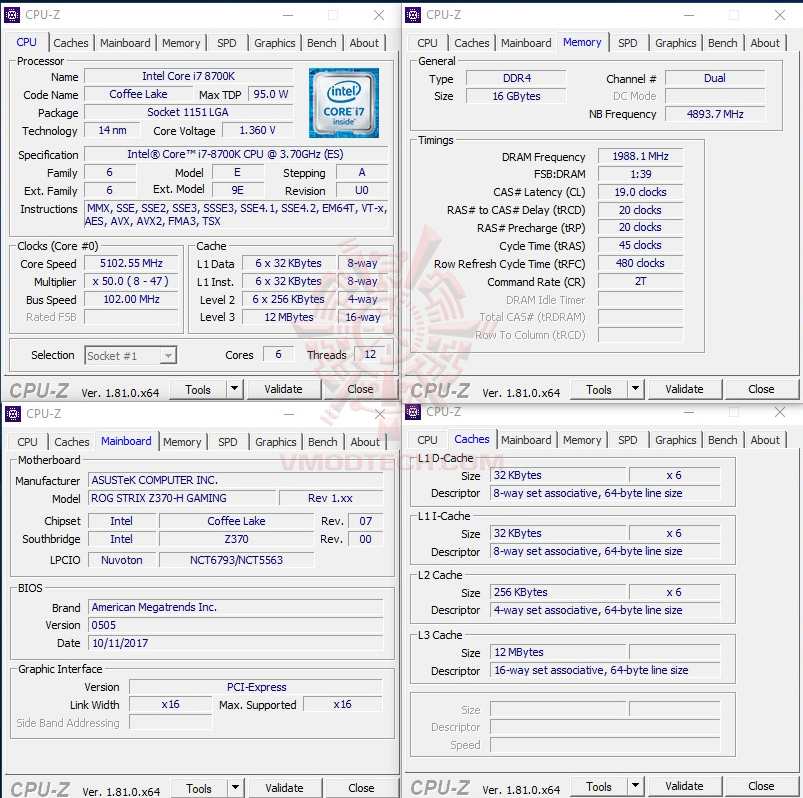 cpuid ASUS ROG STRIX Z370 H GAMING REVIEW 
