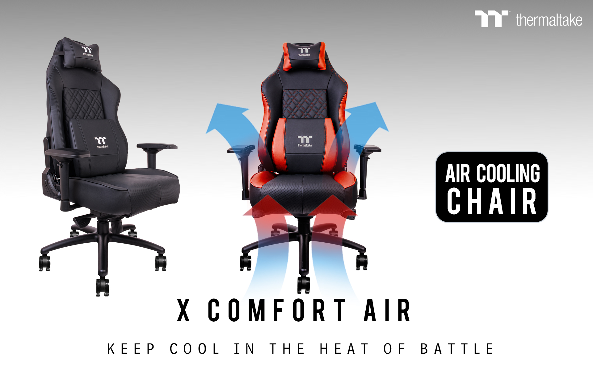 thermaltake gaming tt esports launches x comfort air gaming chair Tt eSPORTS เปิดตัวเก้าอี้เกมส์มิ่งตัวแรกของโลก X COMFORT AIR Cooling Professional Gaming Chair ที่ใช้ระบบระบายอากาศอย่างเย็นสบายจัดเต็มเพื่อคอเกมส์มิ่งตัวจริง