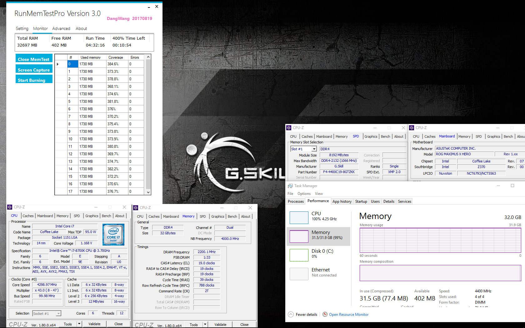 4400-z370-4_5hr 4400 z370 4 5hr G.SKILL เปิดตัวแรมที่แรงเร็วที่สุดในโลก G.SKILL Trident Z DDR4 บัส 4400Mhz CL19 19 19 39 กับความจุมากถึง 32GB