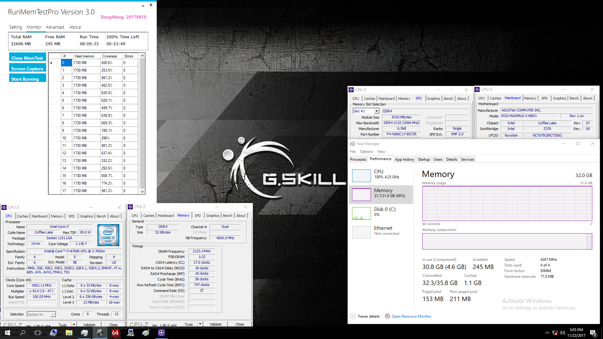02  4266mhz 4x8gb G.SKILL เปิดตัวแรม Trident Z RGB รุ่นแรกของโลกที่เน้น CL ต่ำแบบ Ultra Low Latency CL17 DDR4 4266MHz 