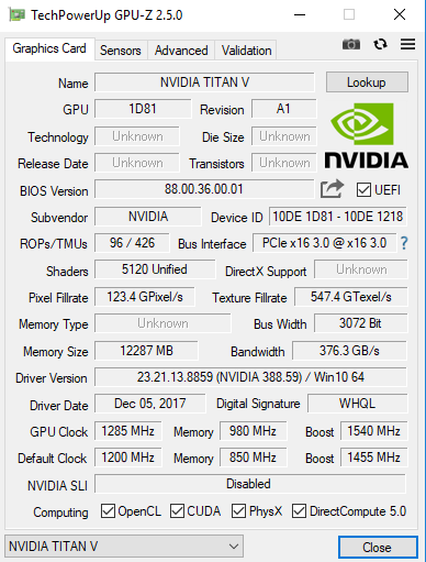 nvidia titan v gpuz specifications ขาโหดเตรียมตัว!!!ผลทดสอบโคตรการ์ดจอ NVIDIA TITAN V แบบโอเวอร์คล๊อกที่แรงแซงทุกการ์ดจอตามคาด !!!