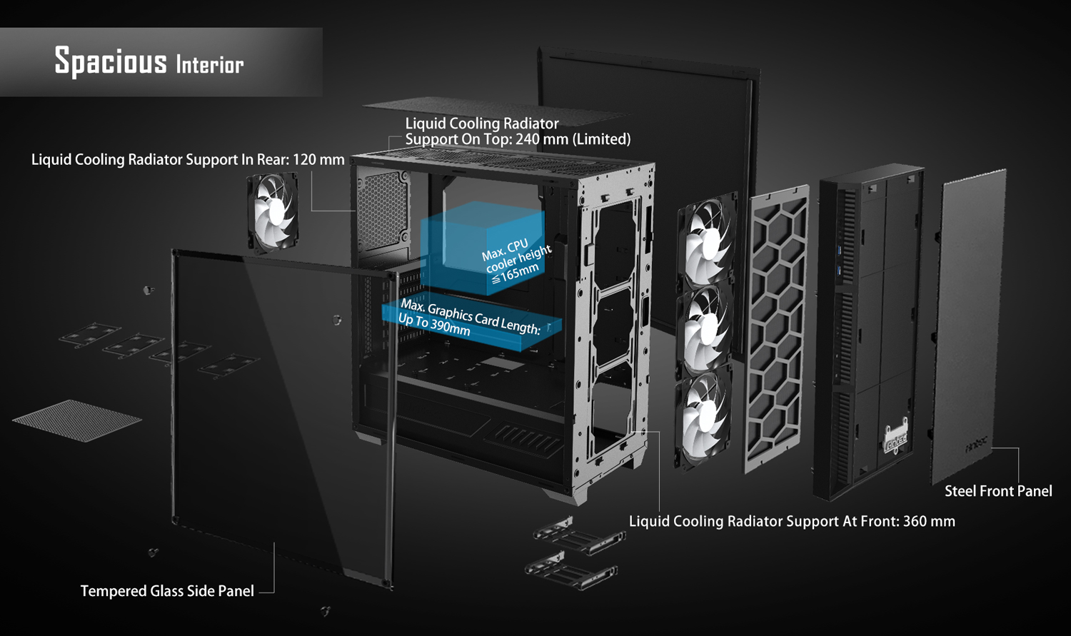 5 Ascenti Resources เปิดตัว เคส Antec P8 Performance Series เคสฟังก์ชั่นดีโดนใจ ฝาข้าง Tempered Glass พัดลม LED 3 ตัว ราคาสุดคุ้ม