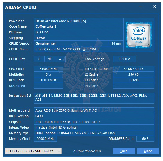 aida64 ASUS ROG STRIX Z370 G GAMING (WI FI AC) REVIEW