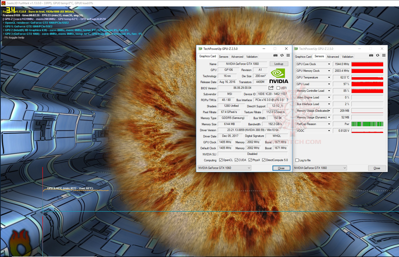 furmark cool MSI GP72MVR 7RFX LEOPARD PRO REVIEW