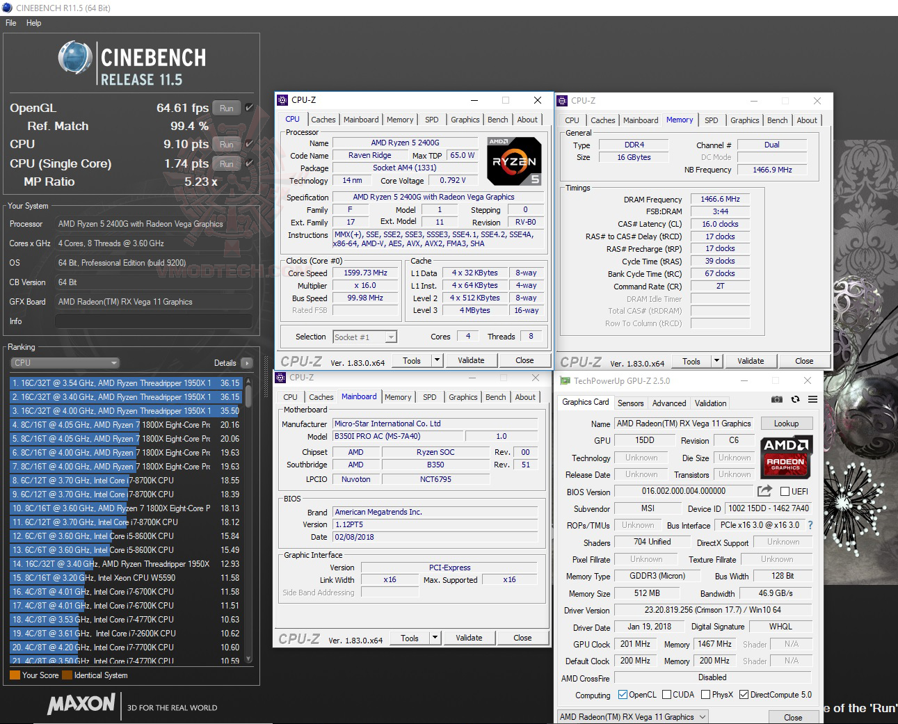 c111 AMD RYZEN 5 2400G RAVEN RIDGE PROCESSOR REVIEW