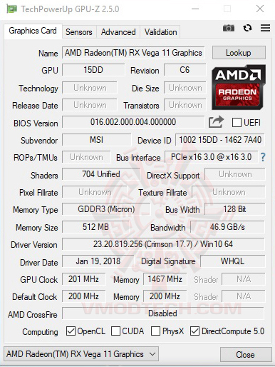 gpuz1 AMD RYZEN 5 2400G RAVEN RIDGE PROCESSOR REVIEW