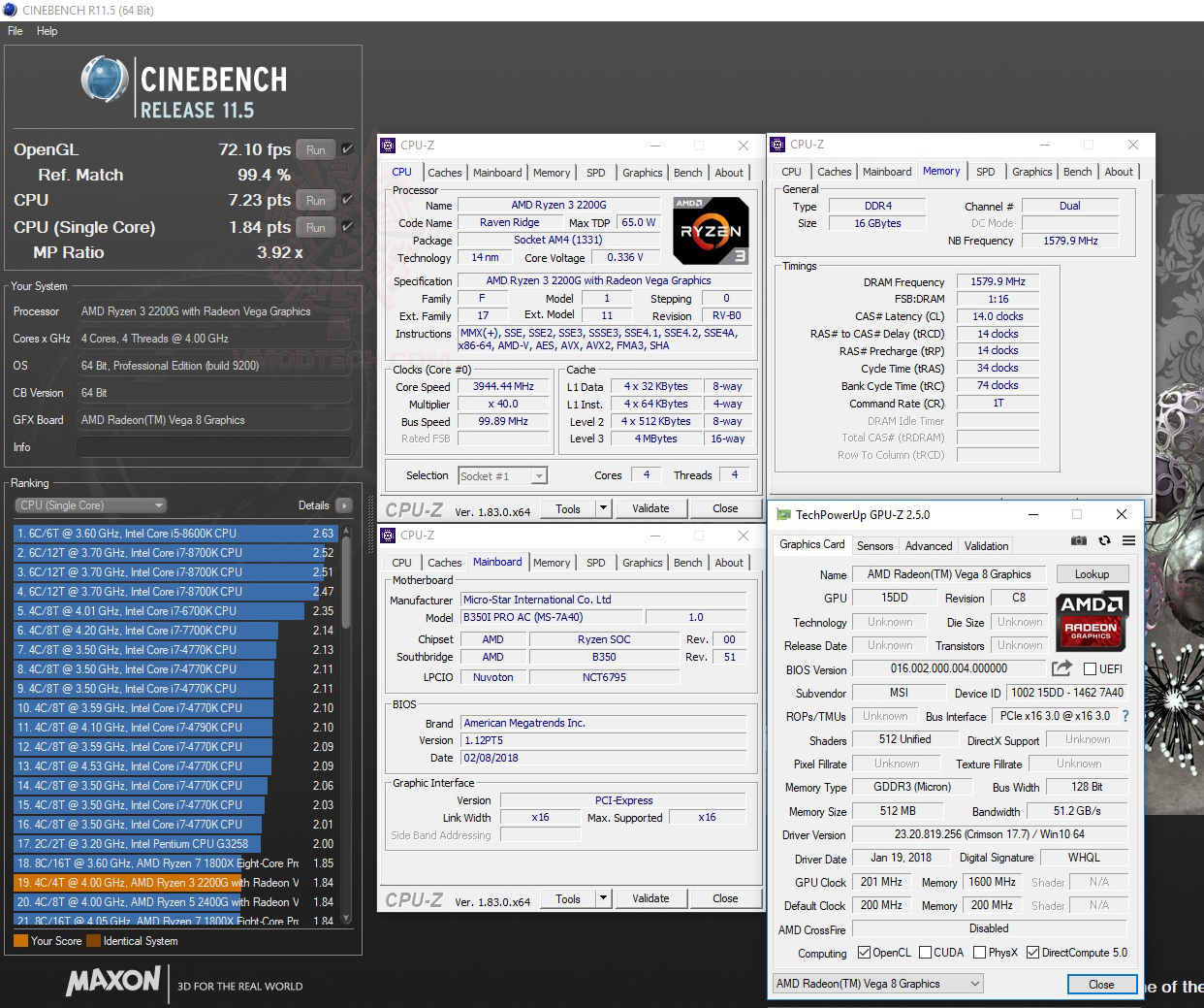 c11 oc AMD RYZEN 3 2200G RAVEN RIDGE PROCESSOR REVIEW