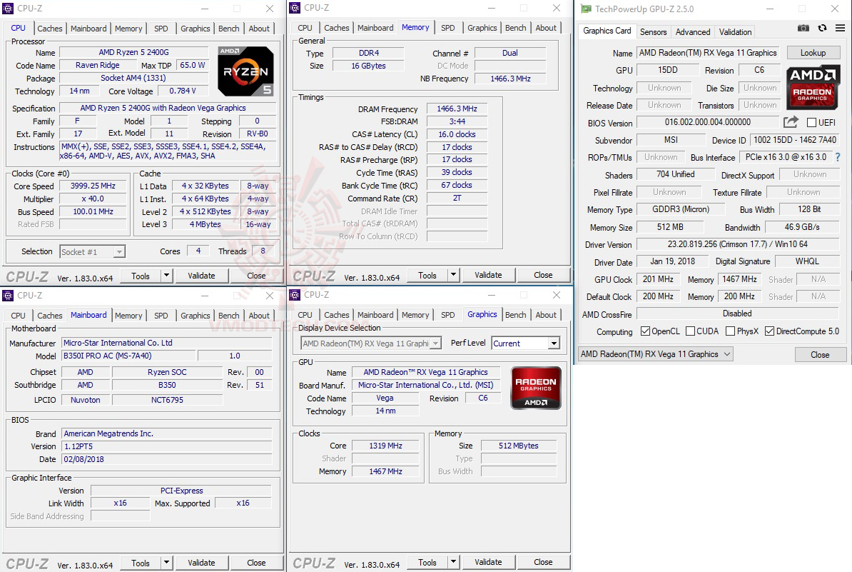 cpuid gpu AMD RYZEN 5 2400G RAVEN RIDGE PROCESSOR REVIEW