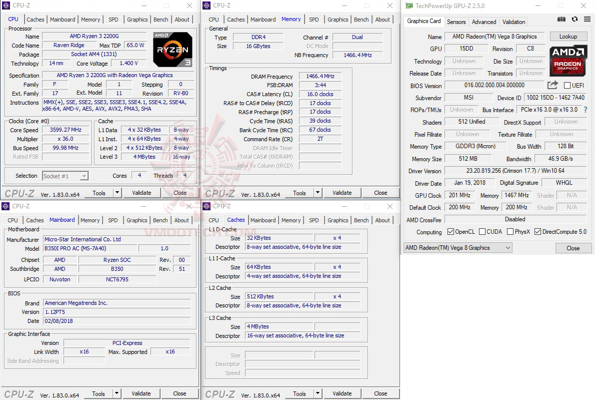 cpu gpu oc1 AMD RYZEN 3 2200G RAVEN RIDGE PROCESSOR REVIEW