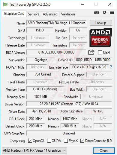 gpuz AMD RYZEN5 2400G WITH GIGABYTE AX370 GAMING 5 REVIEW 