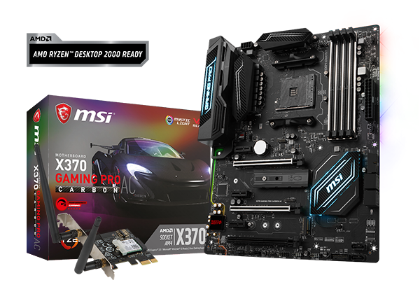 x37020gaming20pro20carbon20ac20ms 7a3220v1 0 box  MSI ผู้นำด้าน Gaming Motherboard ได้เปิดให้อัพเดทไบออสตัวใหม่ในรุ่น X370, B350 และ A320 motherboards เพื่อให้รองรับ CPU AMD Ryzen Generation 2