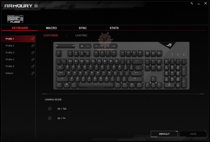 a 720x485 ASUS ROG STRIX FLARE Mechanical Gaming Keyboard