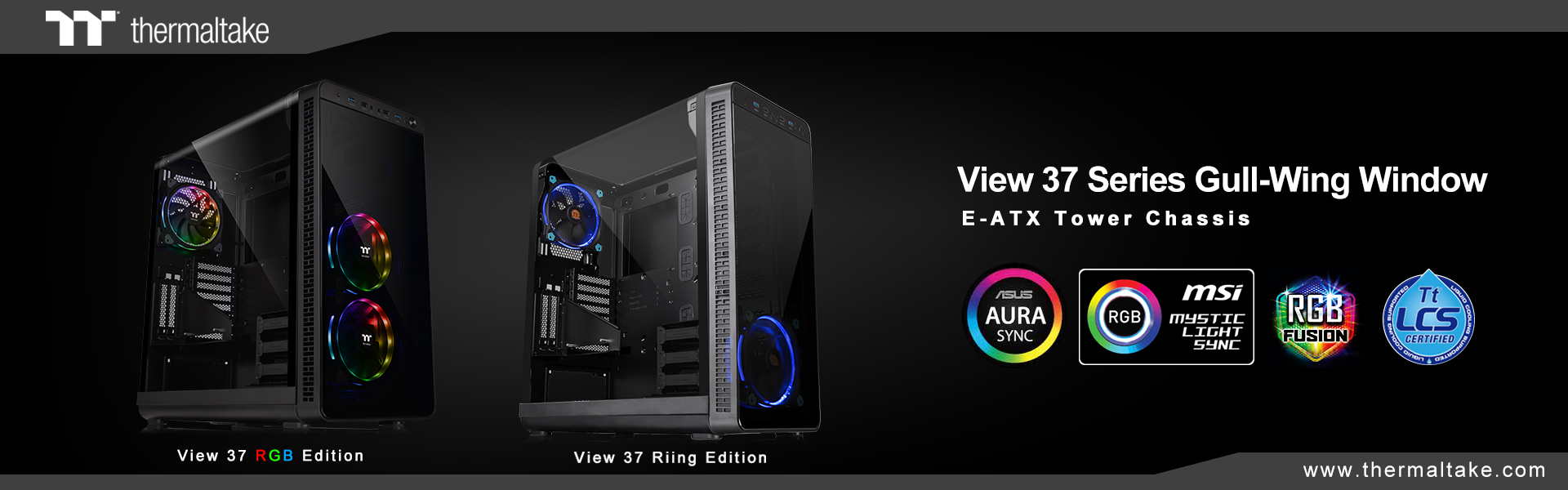 thermaltake unveils view 37 rgb edition and view 37 riing edition mid tower chassis Thermaltake เปิดตัวเคสรุ่นใหม่ล่าสุด View 37 RGB Edition และ View 37 Riing Edition Mid Tower Chassis 