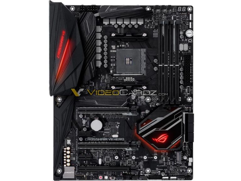 asus x470 rog crosshair vii hero 768x576 ASUS เผยโฉมเมนบอร์ด X470 สุดสวยพร้อมรองรับซีพียู AMD RYZEN 2000ซีรี่ย์ ที่จะเปิดตัวเร็วๆนี้ !!!