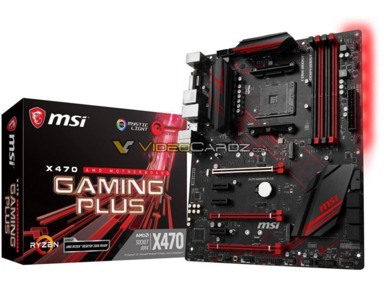 msi x470 gaming plus 1 768x576 MSI เผยโฉมเมนบอร์ด X470 ใหม่ล่าสุดพร้อมรองรับซีพียู AMD RYZEN 2000ซีรี่ย์ ที่จะเปิดตัวเร็วๆนี้ !!!