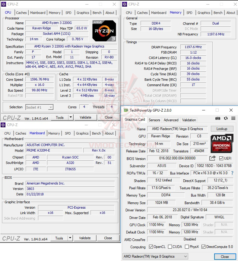 cpuid ASUS PRIME A320M E REVIEW