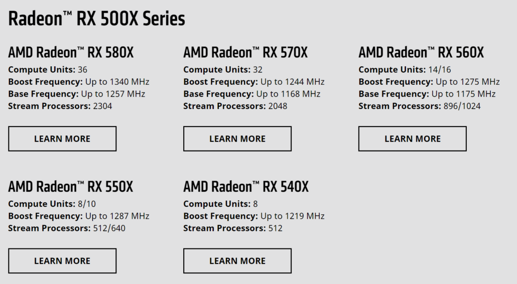 amd radeon rx 500x series lineup 1030x566 มาจริง!!เอเอ็มดีเปิดตัว AMD Radeon RX 500X ในซีรี่ย์ X Series โค๊ดเนม Polaris รุ่นใหม่ล่าสุด 5รุ่น 
