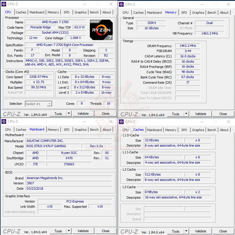 cpuid AMD RYZEN 7 2700 PROCESSOR REVIEW 