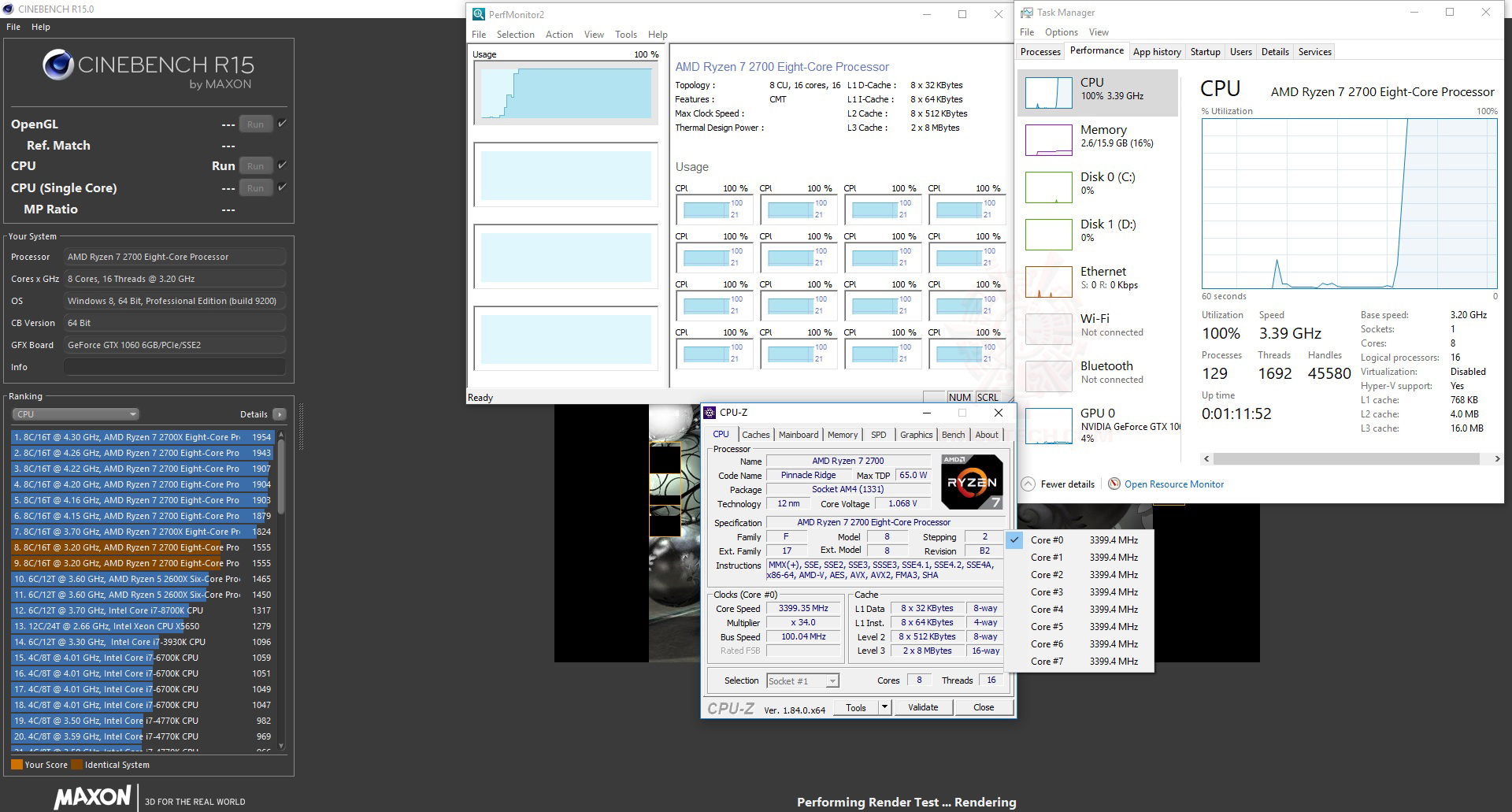 core-test core test AMD RYZEN 7 2700 and StoreMI Technology Review