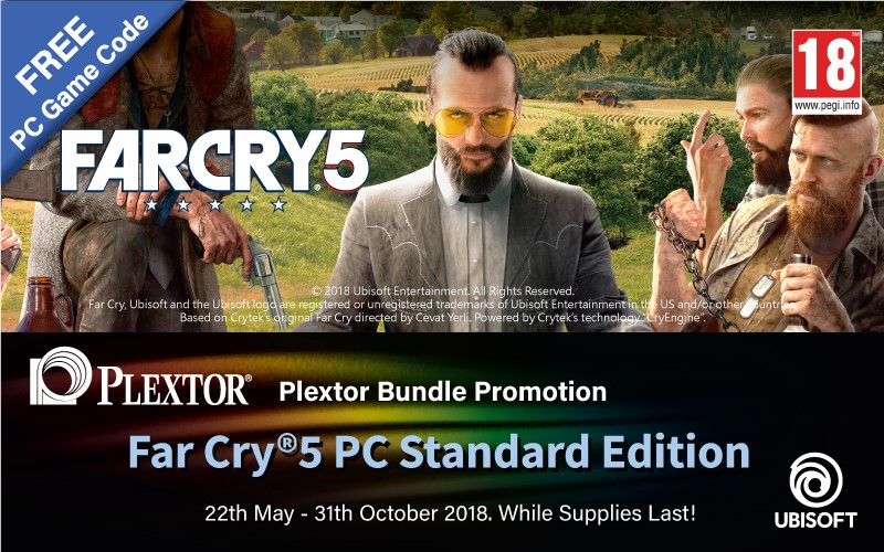 plextor farcry5 รับไปเลยฟรีๆ รหัสเกม Far Cry 5 เวอร์ชันพีซี ด่วน จำนวนจำกัดจากโปรโมชันพิเศษ Plextor  