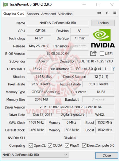 gpu gpu acer Swift 3 Iron Man Marvel Edition Review