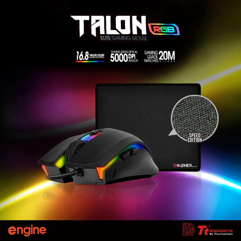 black black Tt eSPORTS เปิดตัวสินค้า Talon Elite RGB เม้าเกมมิ่งสุดคุ้มที่มาพร้อมแผ่นรองเม้า