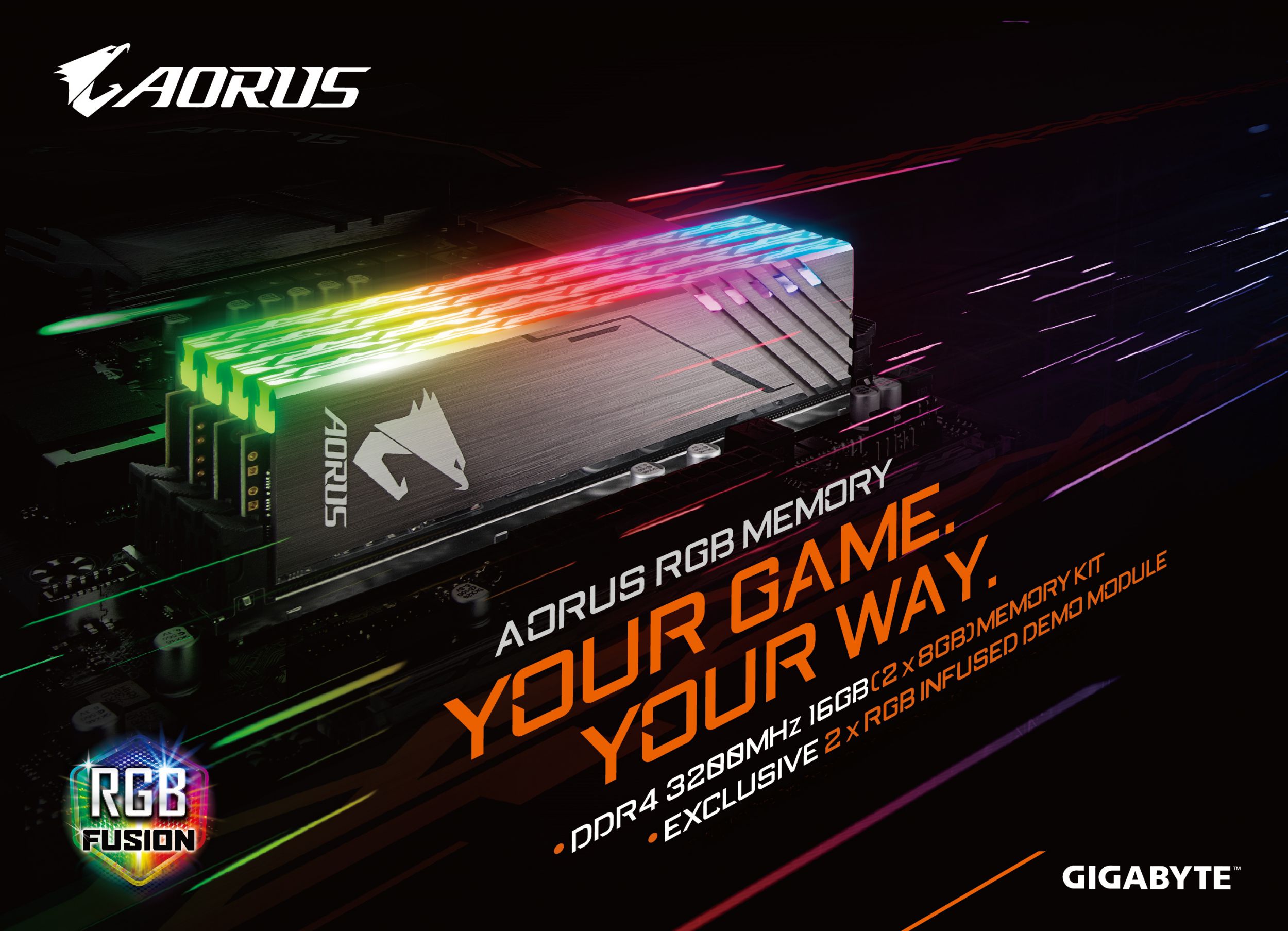aorus rgb 355x255 GIGABYTE เปิดตัวแรม AORUS RGB DDR4 3200 16GB ที่มาพร้อมแสงไฟ RGB Fusion สุดอลังการ