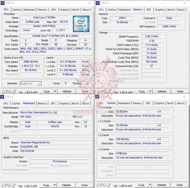 cpuid MSI GS65 Stealth Thin 8RE Review