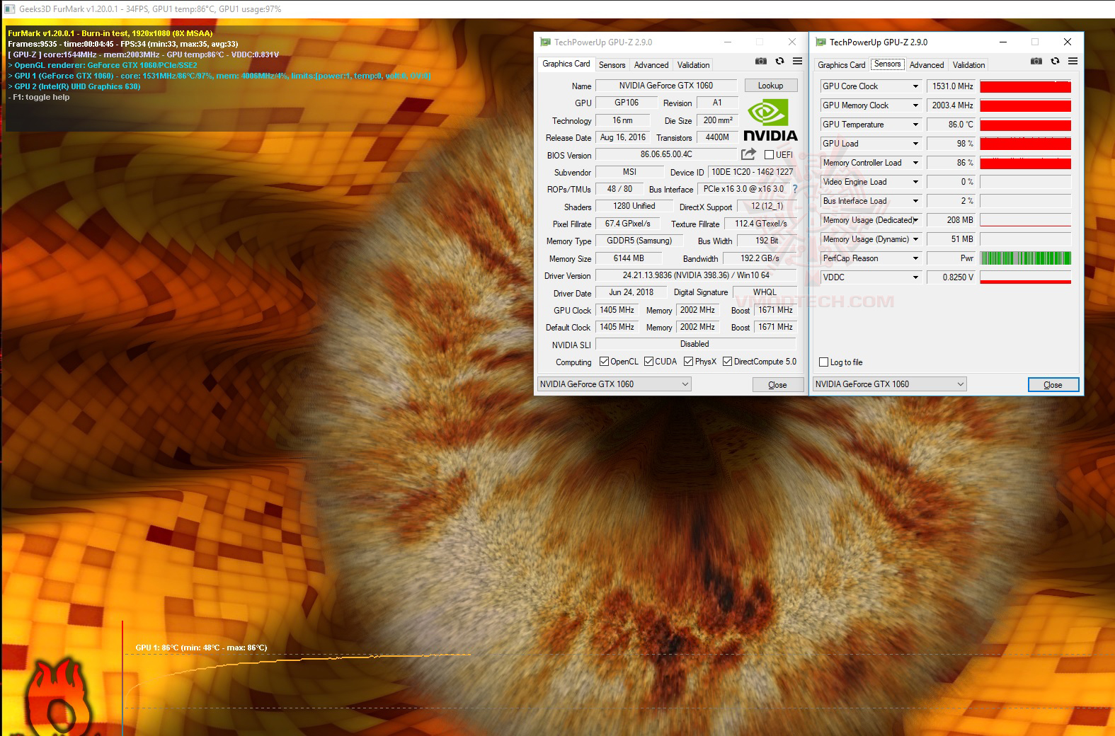 furmark cool MSI GS65 Stealth Thin 8RE Review