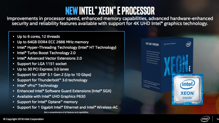 screen shot 2018 07 12 at 12 54 37 am 740x416 อินเทลเปิดตัว Intel Xeon E 2100 รุ่นใหม่ล่าสุด 10รุ่นที่ใช้ในงาน Workstation จัดเต็มด้วย 6คอร์ 12เทรด 