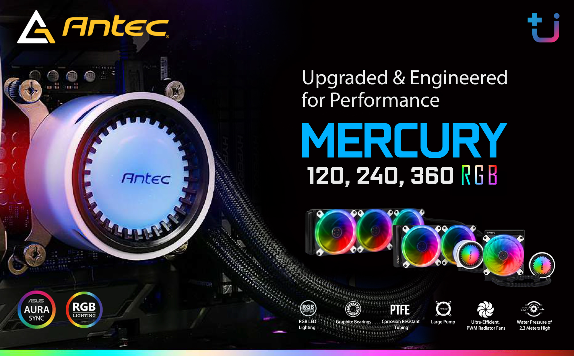 antec mercury rgb x ปั้มใหญ่ เย็นจริง !! Antec Mercury RGB 120/240/360 ชุดระบายความร้อนด้วยน้ำ+ไฟ RGB ราคาสุดคุ้ม 
